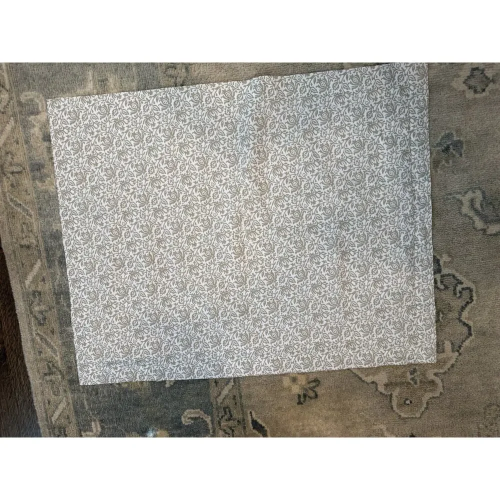 BOLL & BRANCH Signature Hemmed DUVET 3 Piece SET White Oak Floral Queen NEW $379